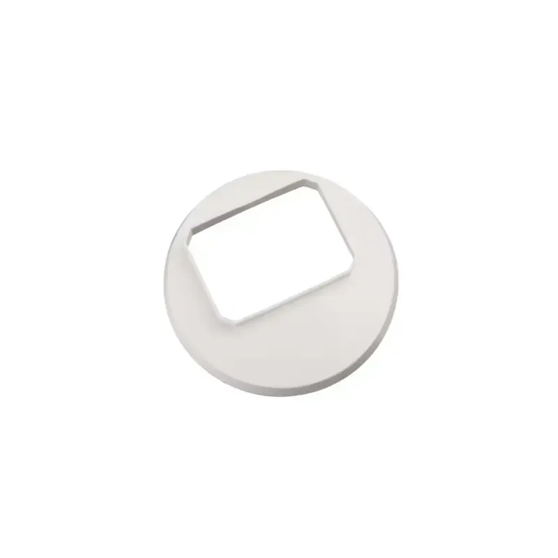 2 Inch by 3 inch round white vinyl cover for downspout systems.
