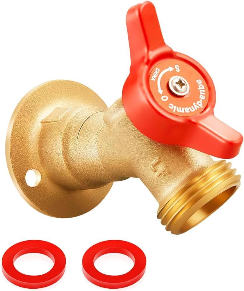 1/2 inch red quarter turn hose bibb.