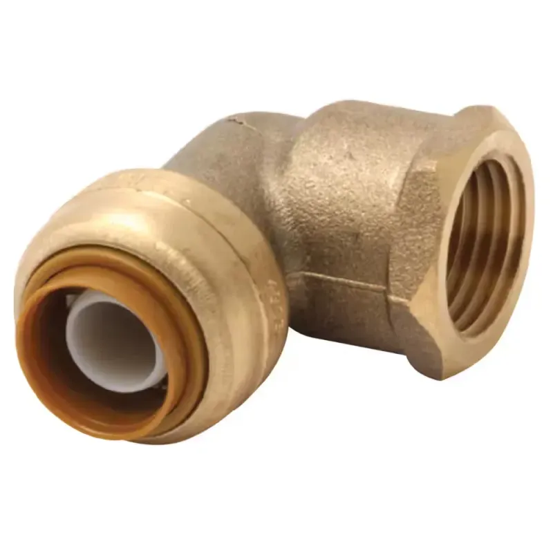 1/2 inch Easy Grip 90 degree push-fit x FIP threaded elbow fitting.