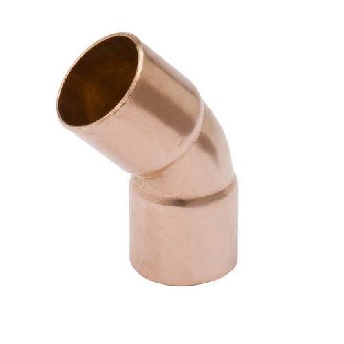 3/4 inch copper 45 degree elbow for angled copper plumbing lines.