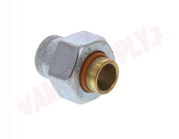 1/2 inch copper by FIP dielectric union.