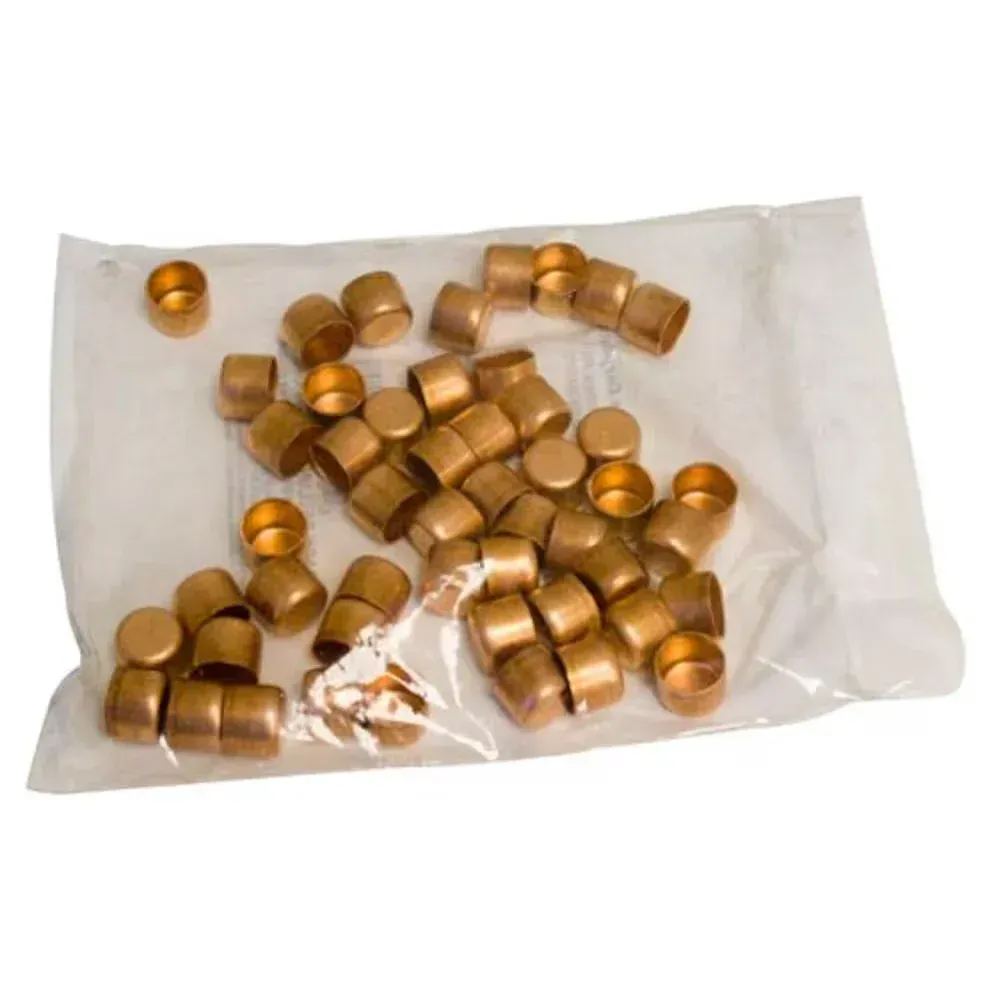 3/4 inch copper test cap for pressure testing copper plumbing lines.