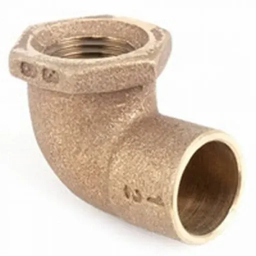 3/4 Inch copper by FIP 90 degree elbow for changing direction in copper plumbing lines.
