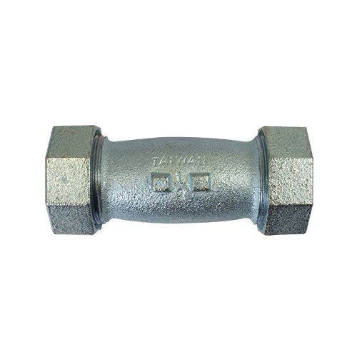 3/4 Inch Mueller long galvanized coupling for joining threaded pipe runs.