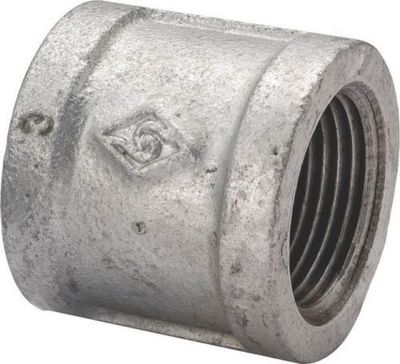 1/2 1/2 inch galvanized steel threaded coupling.