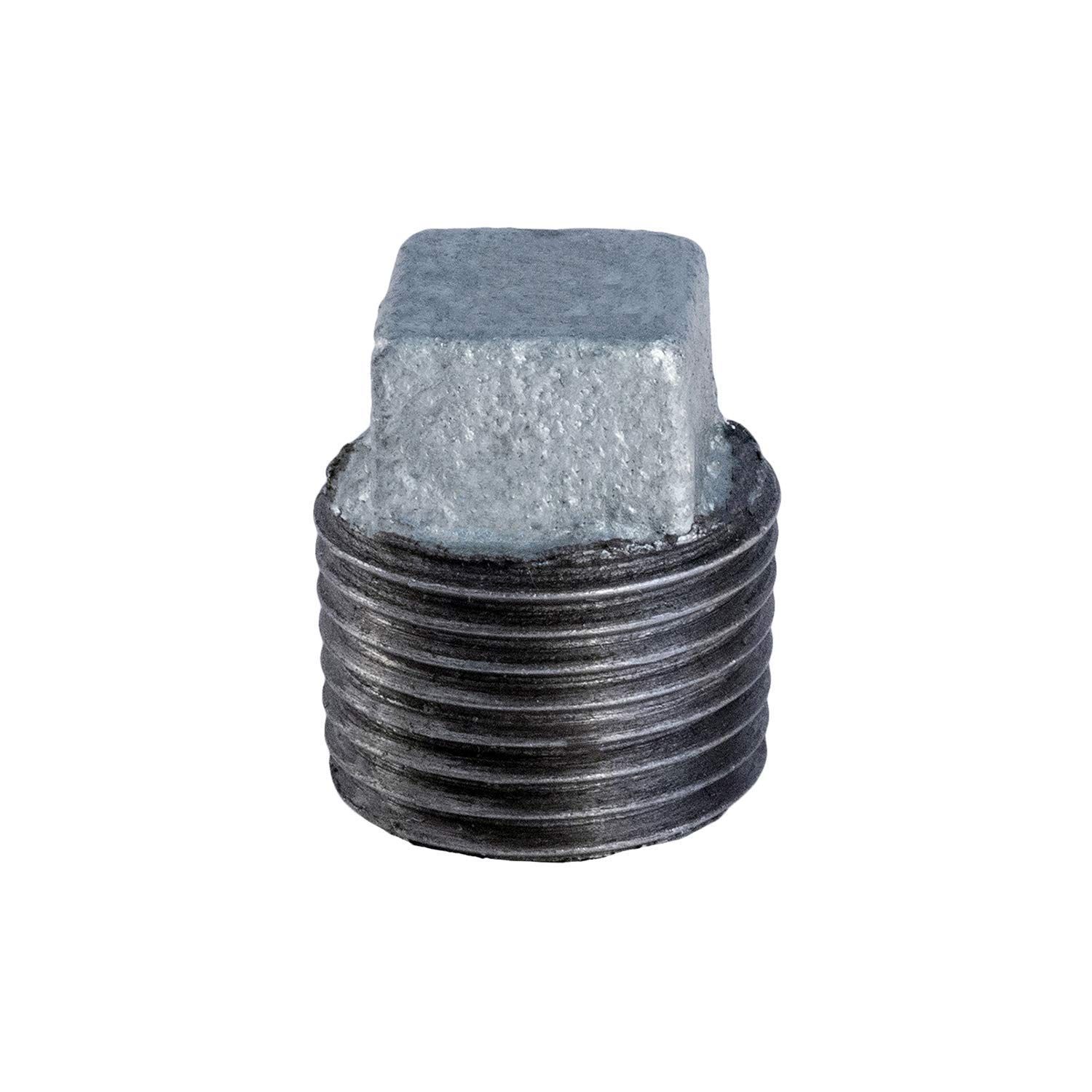 1/2 inch galvanized steel threaded pipe plug.