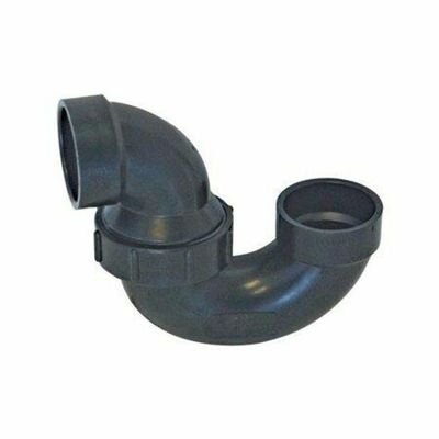 1-1/2 Inch ABS P trap swivel fitting for sink drain plumbing.