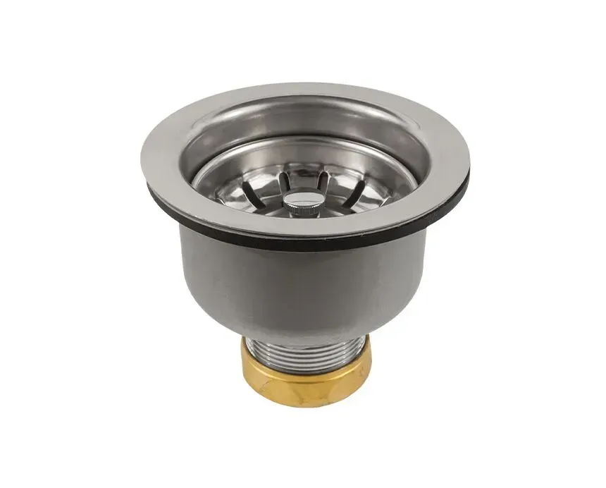 Brass locknut for securing a kitchen sink basket strainer assembly.