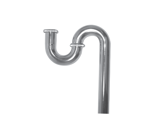 1-1/2 inch chrome S-trap for sink drains.
