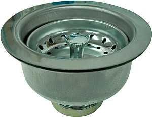 Basket strainer assembly for kitchen sink drain replacement.
