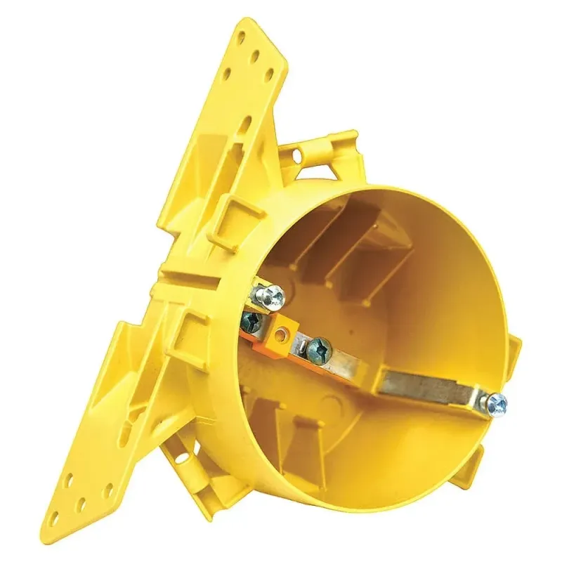 OCTAGON YELLOW PLASTIC BOX 2027R Yellow octagon plastic electrical box.