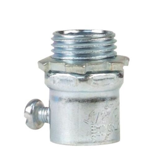 1/2 inch EMT set screw connector for conduit to box connections.