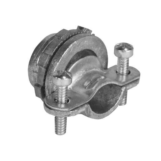 3/4 inch 2-screw electrical cable connector for securing NM cable to a box.