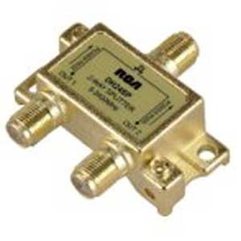 3 way coaxial cable splitter rated for 2.4 GHz signals.