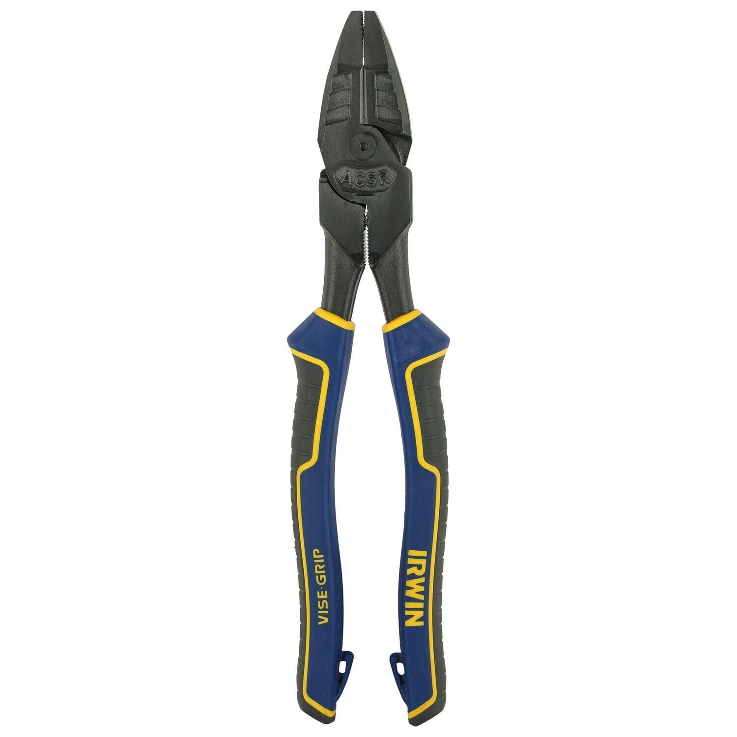 Irwin 9-1/2 inch lineman's pliers for heavy gauge wire.