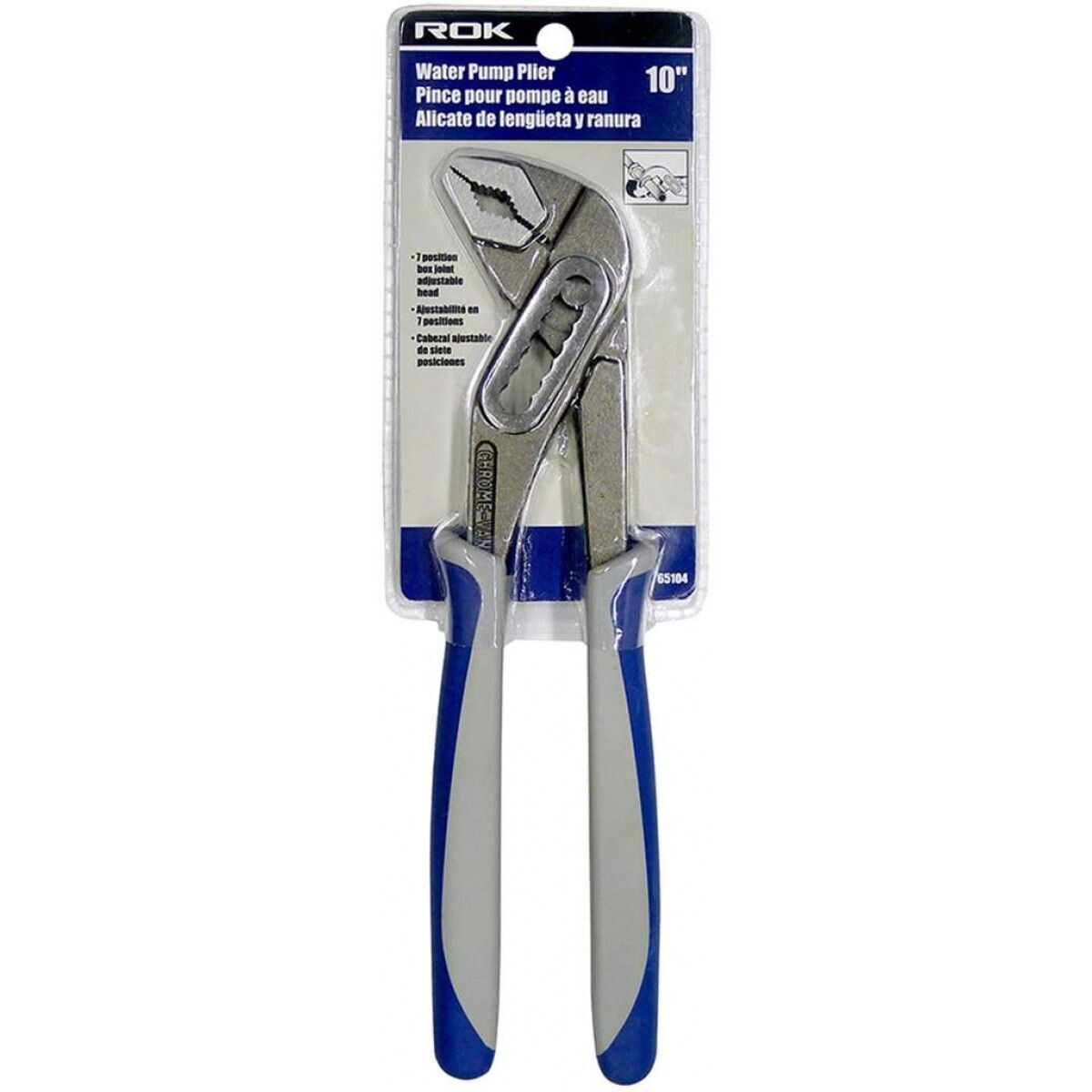10 inch Rok water pump pliers for gripping pipes and fittings.