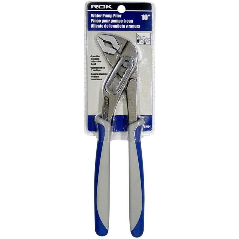 10 inch Rok water pump pliers for gripping pipes and fittings.