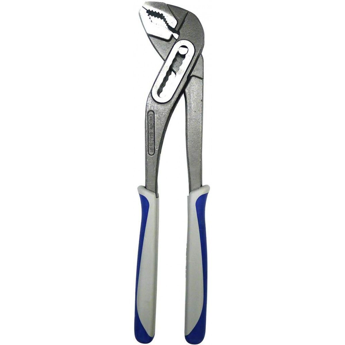 12 Inch Rok water pump pliers with adjustable jaws for gripping pipes.