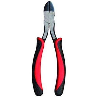 Diagonal cutting pliers for snipping wire and small fasteners.