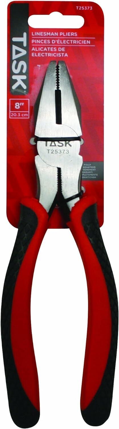 8 inch linesman pliers for cutting and twisting wire.
