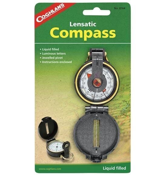 COGHLANS LENSATIC COMPASS Coghlan's lensatic compass for navigating trails and campsites.