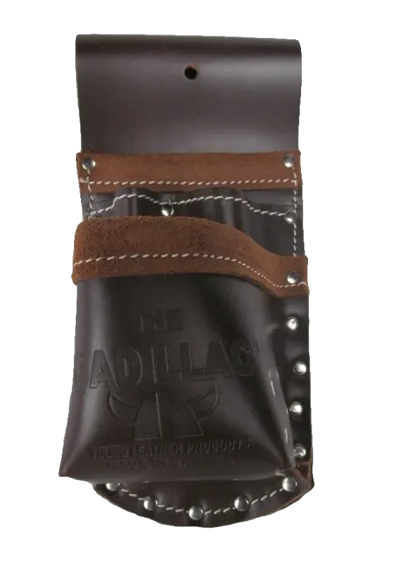 CADILLAC NAIL POUCH BROWN MP40-BR Cadillac brown nail pouch, model MP40-Br, for carrying fasteners on a tool belt.