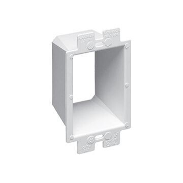 Single gang electrical box extender for flush mounting outlets and switches.