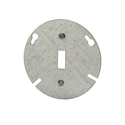 COVER METAL OCT. SGL. SW Metal cover plate for an octagon single switch electrical box.