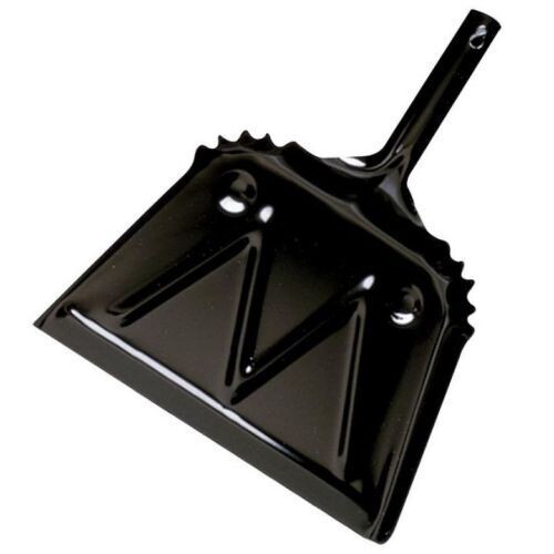12 Inch metal dustpan for sweeping up dust and debris.