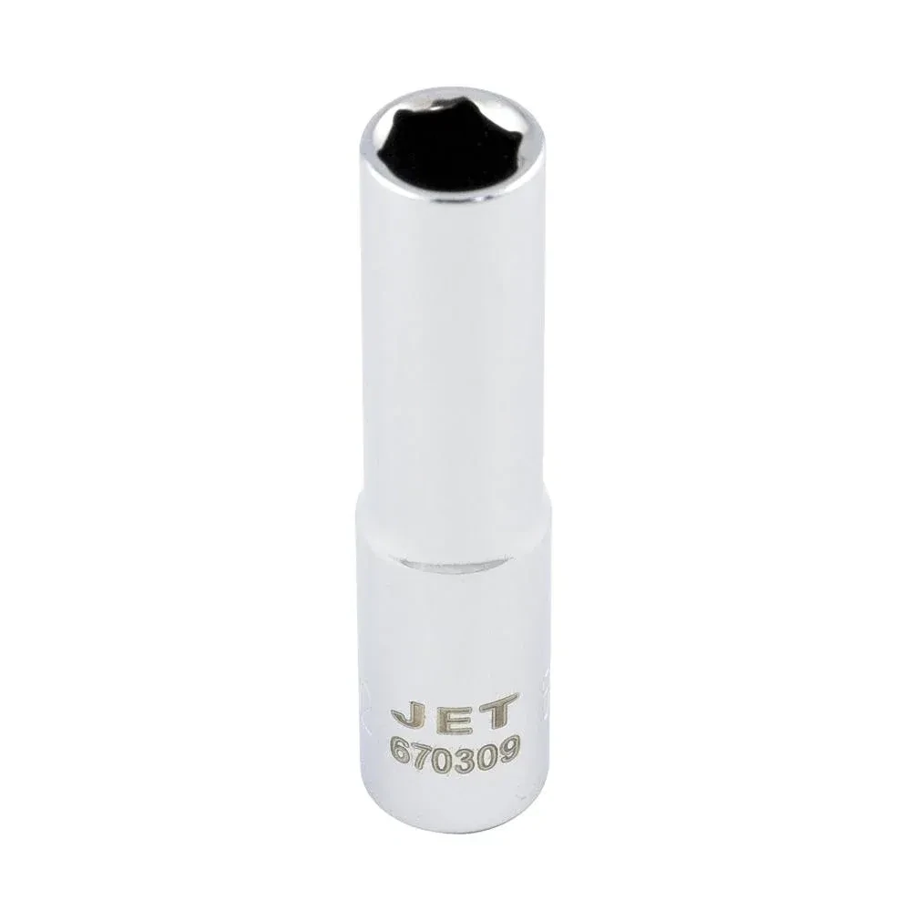 1/4 inch drive by 9/32 inch 6-point deep socket.