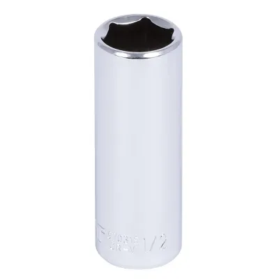 1/4 inch drive by 1/2 inch 6-point deep socket.