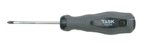 Number 0 Phillips screwdriver with a 2 1/2 inch shaft and pocket clip.