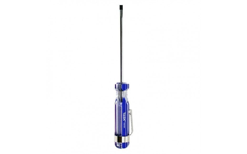 1/8 inch x 3 inch slotted screwdriver with pocket clip.