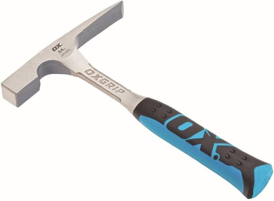 OX Pro 24 oz brick hammer for cutting and setting brick or stone.
