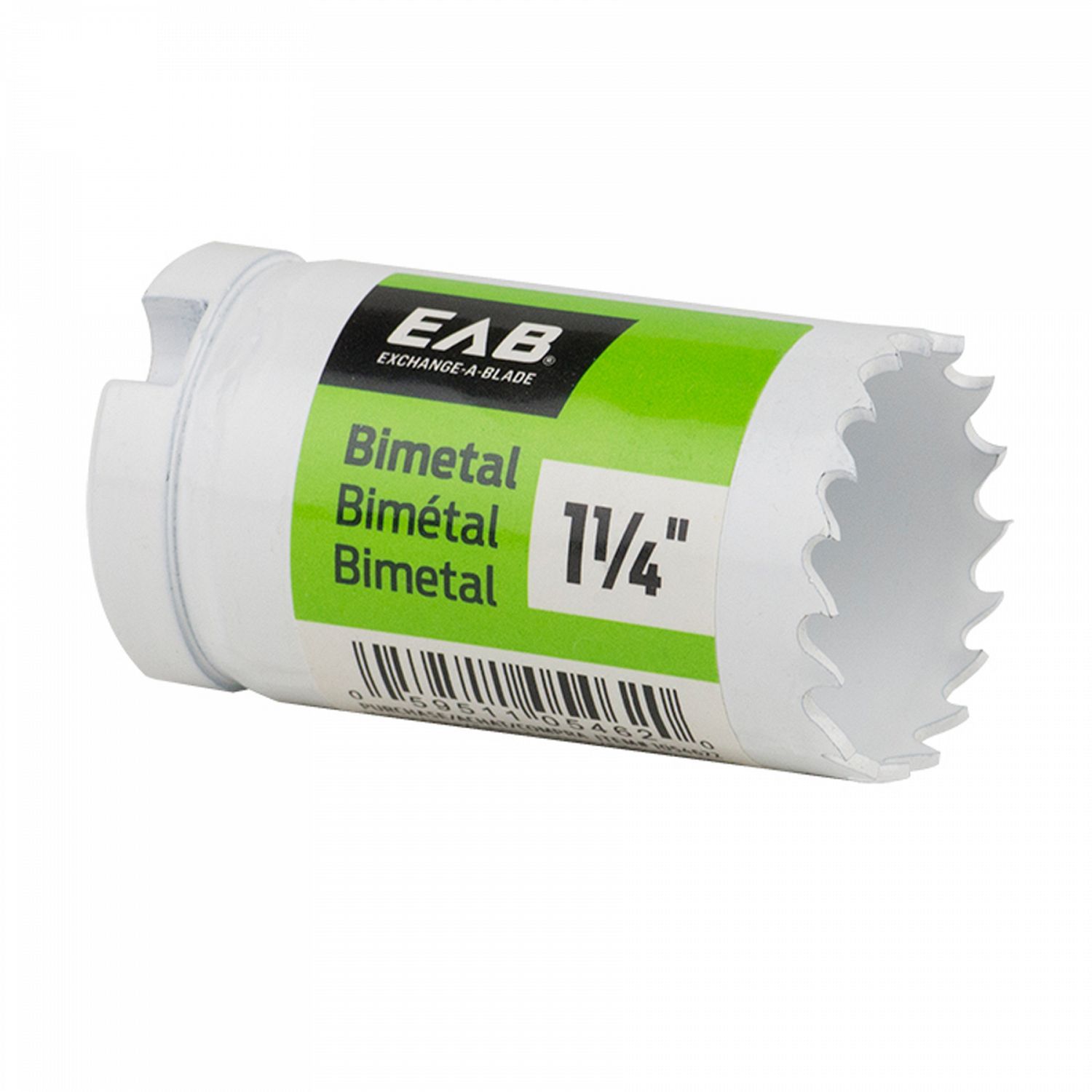 EAB 1 1/4 inch bi-metal hole saw for cutting wood, metal, and plastic.