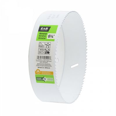 EAB Bi-Metal Hole Saw 6-1/4 EAB 6 1/4 inch bi-metal hole saw for large holes in wood, metal, and plastic.