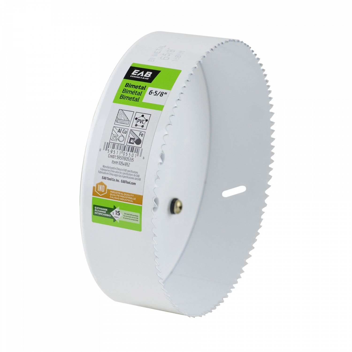 EAB 6-5/8 EAB 6 5/8 inch bi-metal hole saw for large holes in wood, metal, and plastic.