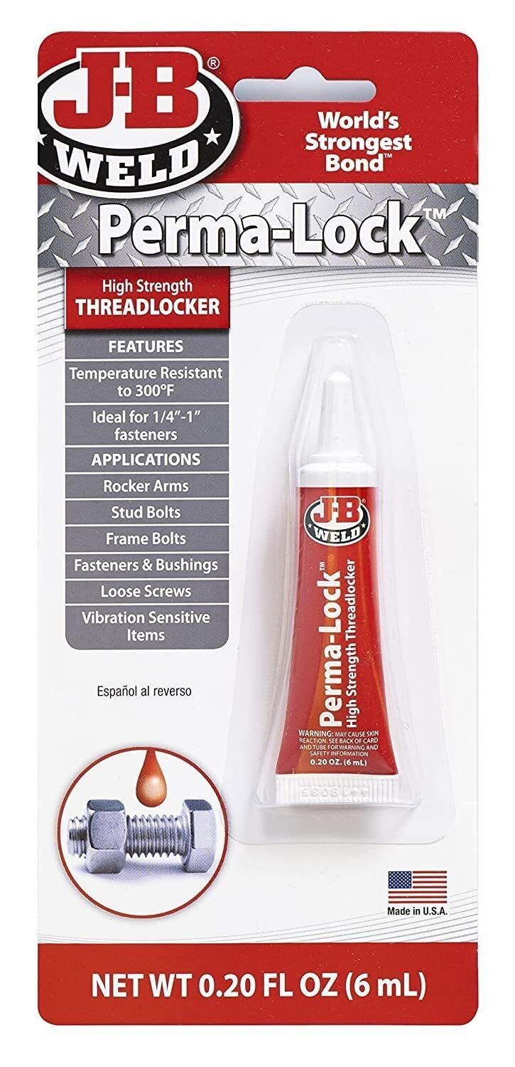 J-B Weld Perma-Lock red permanent threadlocker.