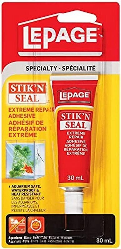 LePage Stik'N Seal Extreme Repair clear adhesive.