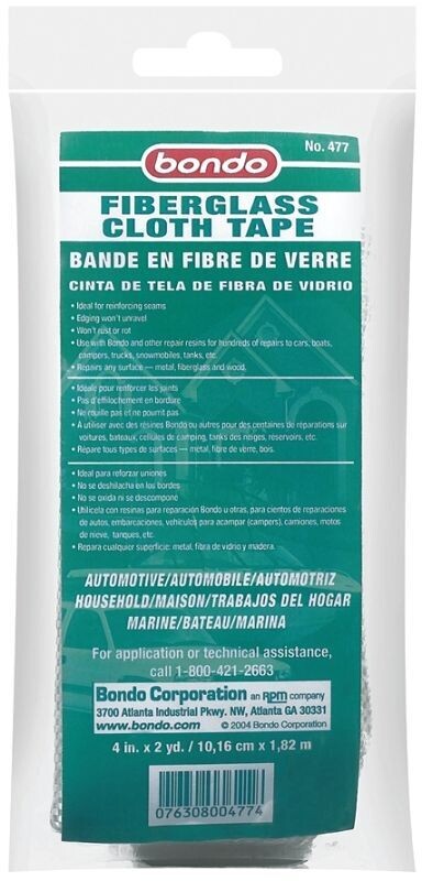 Bondo fiberglass cloth tape for reinforcing auto body repairs.