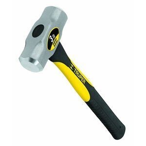 4 pound drilling hammer with fiberglass handle for demolition work.