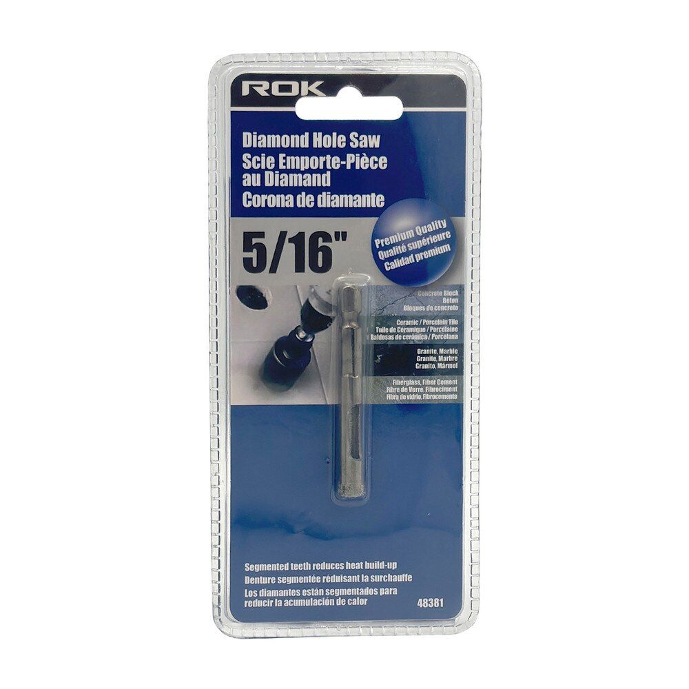 5/16 inch diamond hole saw for small holes in tile, porcelain, glass, and stone.