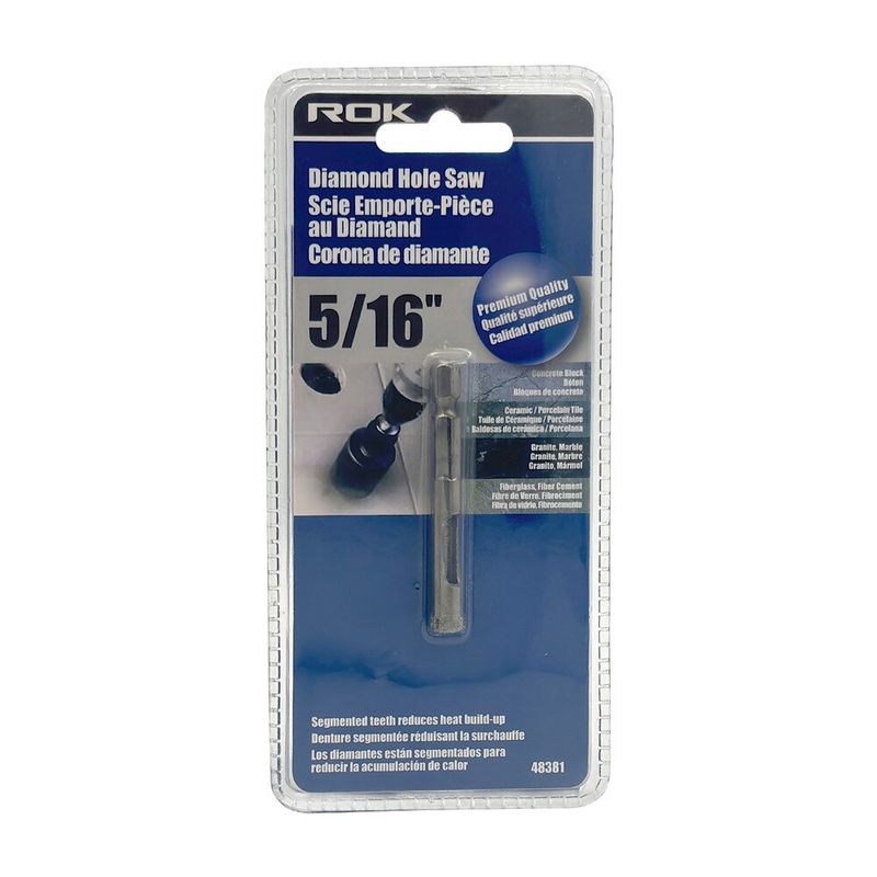 5/16 inch diamond hole saw for small holes in tile, porcelain, glass, and stone.