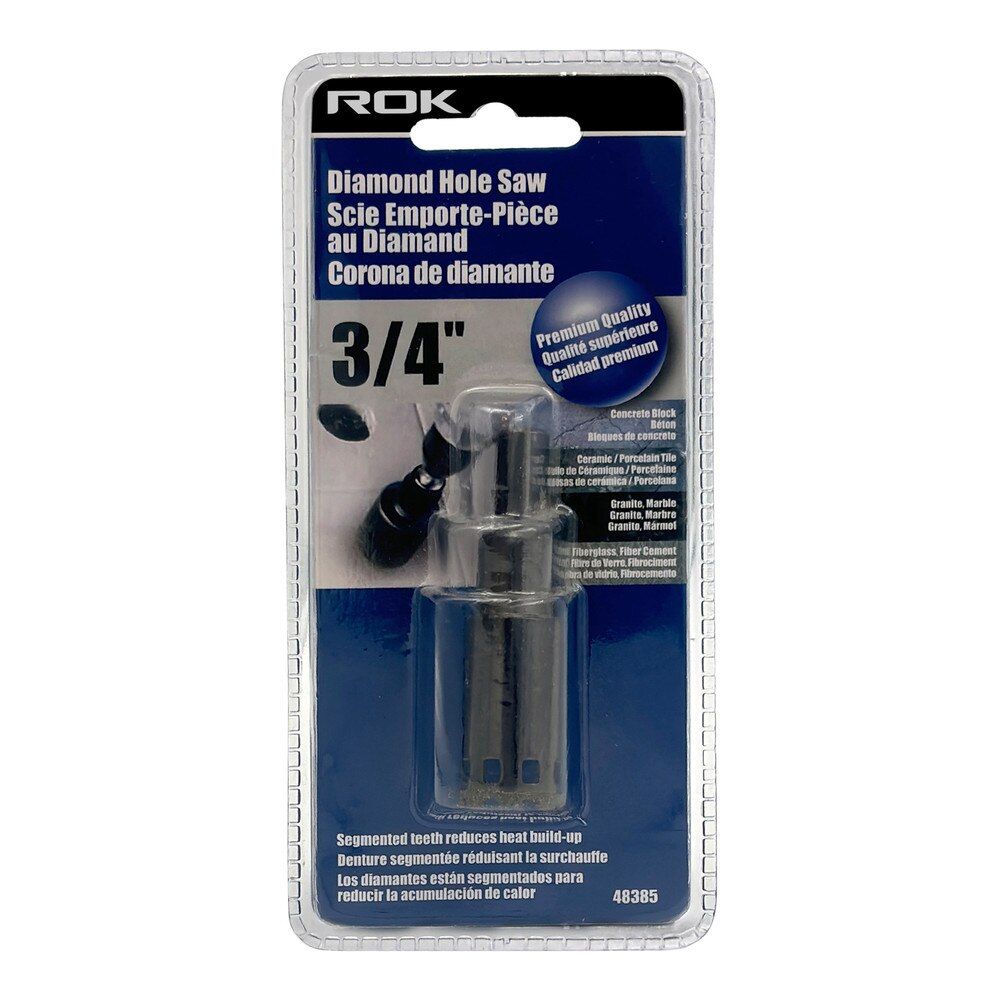 3/4 inch diamond hole saw for cutting tile, porcelain, glass, and stone.