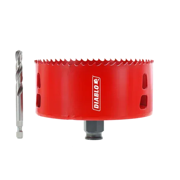 Diablo 4 3/8 inch recessed lighting hole saw, quick change, for clean ceiling cuts.