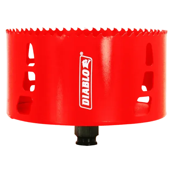 Diablo 5 inch bi-metal quick change hole saw for wood, metal, and plastic.