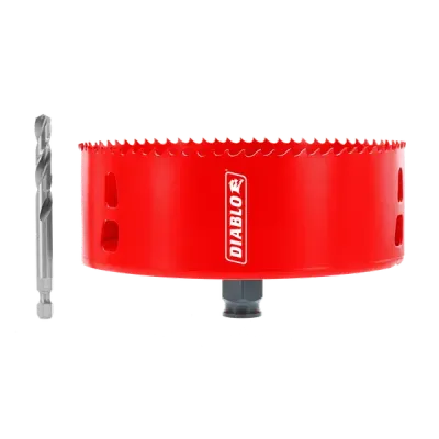 Diablo 5 3/8 inch recessed lighting hole saw, quick change, for clean ceiling cuts.