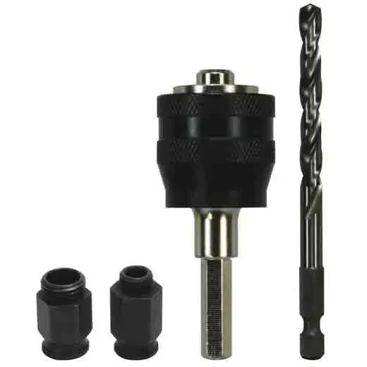 Diablo 7/16 inch Snap-Lock Plus mandrel system for fast, tool-free hole saw changes.