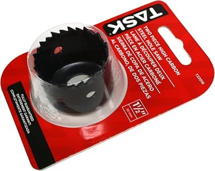 1 1/2 inch carbon steel hole saw for cutting clean holes in wood, drywall, and plastic.