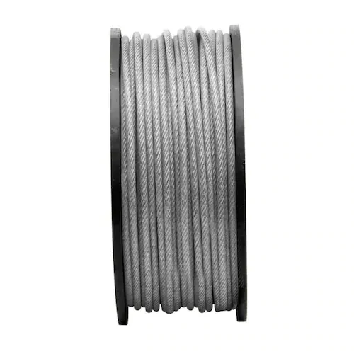 1/4 inch PVC coated steel cable.